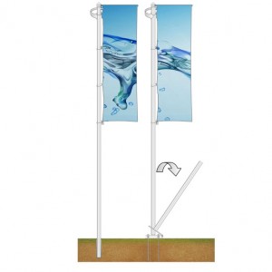 md7-b-k Fahnenmast mit Ausleger (Ø 90 mm)